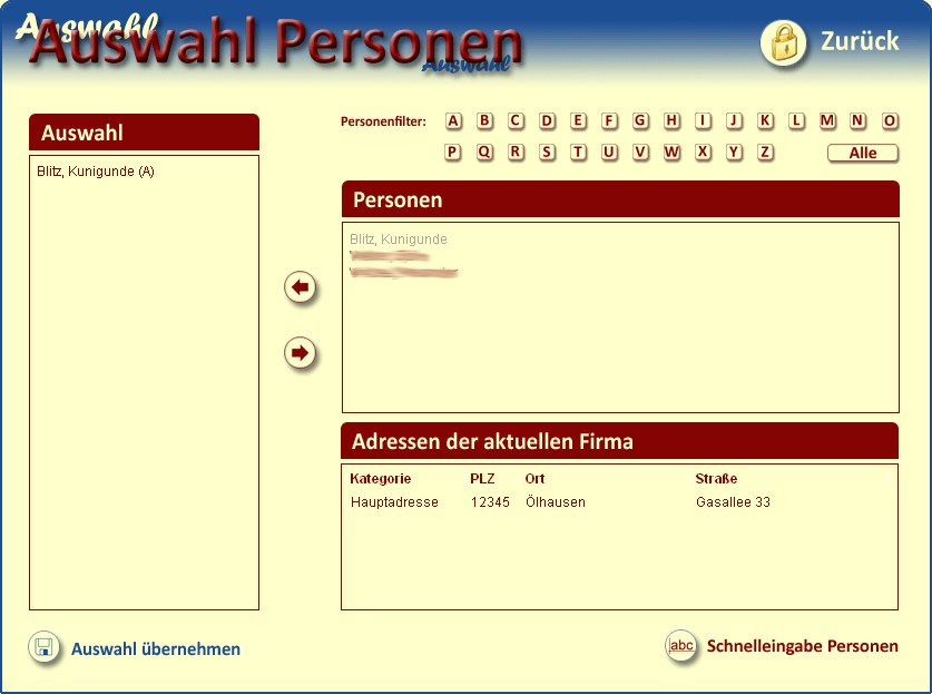  Personenauswahl